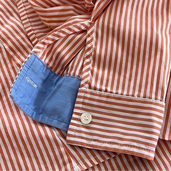J. McLaughlin Orange Long Sleeve Button Down Shirt Size Medium - Picture 7 of 8